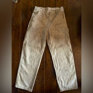 Zara distressed cream/oatmeal carpenter jeans size 30